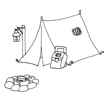 Camping Tent Coloring Page At Getdrawings Free Download