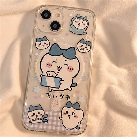 Japan Cute Cartoon Chiikawa Magnetic Transparent Phone Case For Iphone