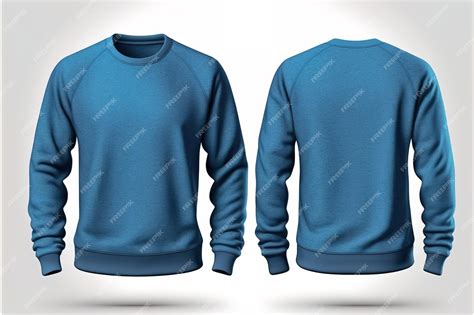 Premium Photo | Blank sweatshirt for men template blue color clothing