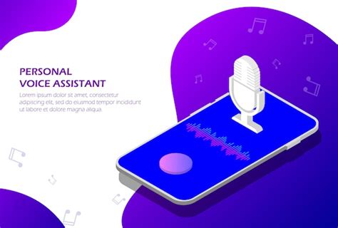 Assistente Pessoal E Reconhecimento De Voz No Seu Smartphone Vetor