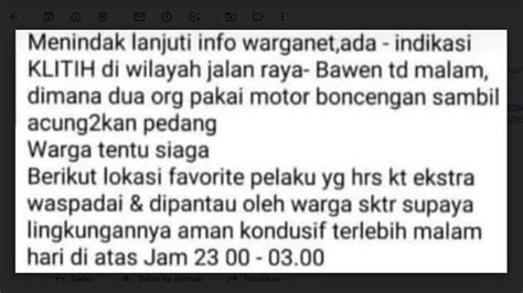 Komplotan Remaja Yang Diduga Klitih Muncul Di Kabupaten Semarang