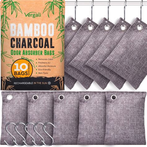 Vergali Nature Fresh Bamboo Charcoal Air Purifying Bags 10 X 100g Pack Activated