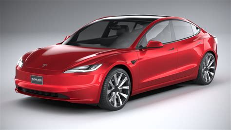 Tesla Model 3 2024 3d Model 159 3ds C4d Lwo Fbx Ma Obj Max