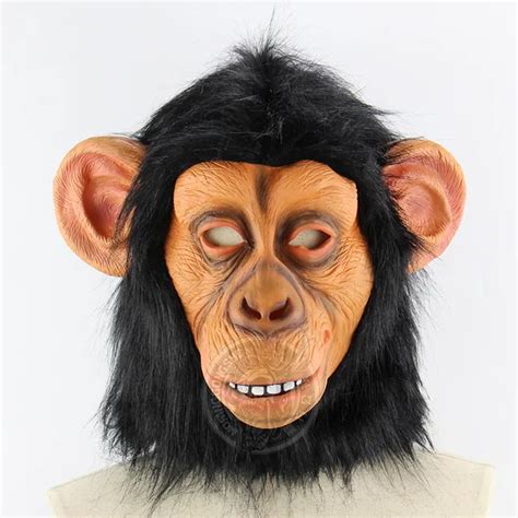 Latex Chimpanzee Head Mask Animal Gorilla Mask Halloween Fancy Dress