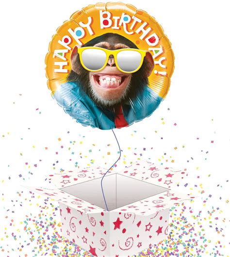 Happy Birthday Chimp Foil Birthday Balloons Party Supplies At