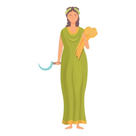 Demeter Icon Cartoon Vector Greek God 21501294 Vector Art At Vecteezy