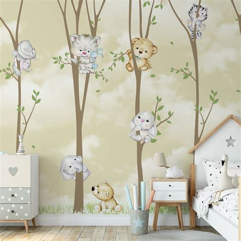 Papel De Parede Para Quarto De Beb Infantil Safari