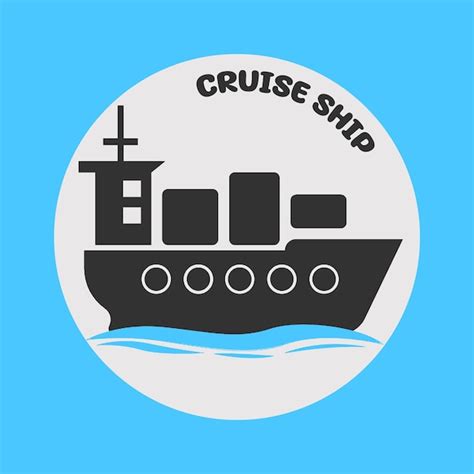 Un Logo Azul Y Blanco Para Un Crucero Vector Premium