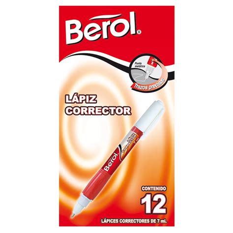 Corrector Pluma Berol Ml Atado De Pzas Super Papelera