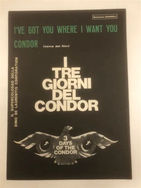 SPARTITO FILM I Tre Giorni Del Condor I Ve Got You Where I Want You