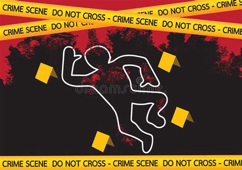 Crime Scene Violent Murder Homicide Forbidden Area Stock Illustration