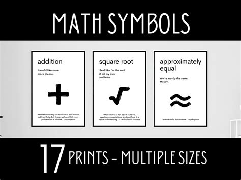 Mathe Symbole Poster Mathematik Klassenzimmer Dekor High Etsy De