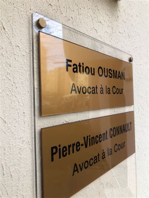 Plaque Professionnelle Plexiglas Avocat Leonard Dijon