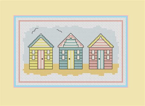 Beach Huts Cross Stitch Pattern Beach Scenes Series Etsy