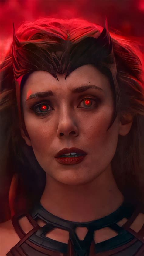 Scarlet Witch Red Glowing Eyes Art 950×1534 Wallpaper Artofit