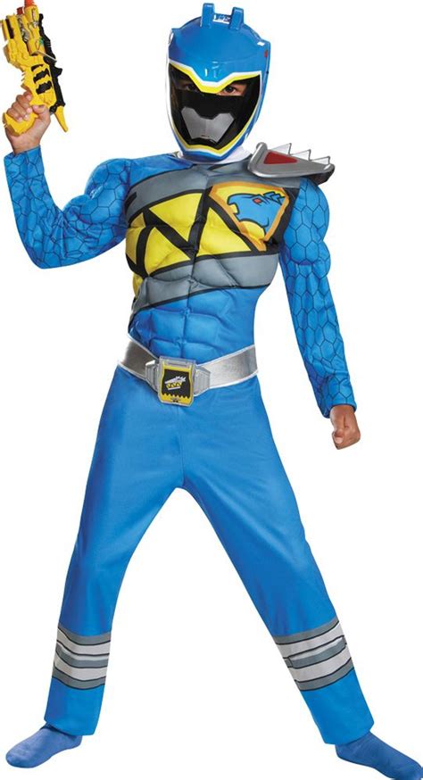 Boy's Blue Ranger Muscle Costume - Dino Charge