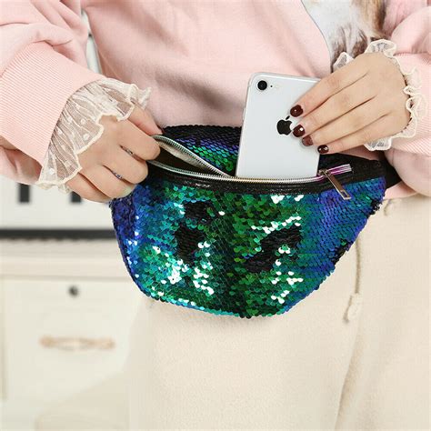 Glitter Reversible Mermaid Sequins Waist Bag Isch Guet