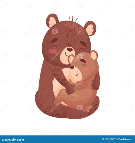 Oso De La Mamá Y Oso De Peluche Ilustraci n Del Vector En El Fondo