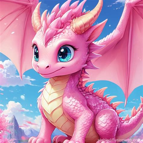 Pastel Baby Dragon in Anime | Stable Diffusion Online