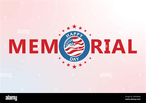 Happy Memorial Day Card National American Holiday Illustration With Usa Flag Modern Background