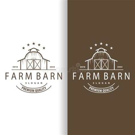 Agriculture Farm Barn Logo Simple Retro Style Vintage Building Templet