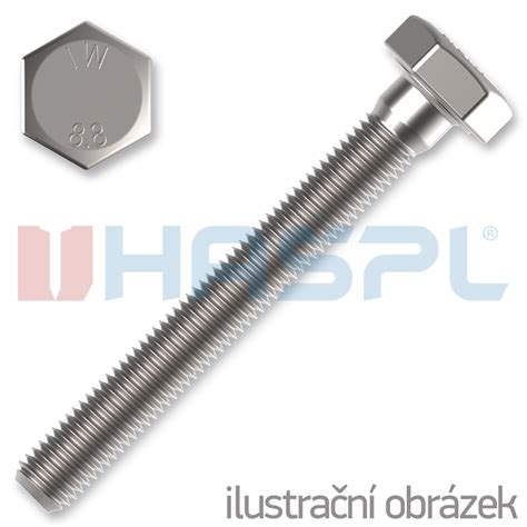 Hašpl a s Hexagon head bolt DIN933 M12x30 mm cl 8 8 galvanized