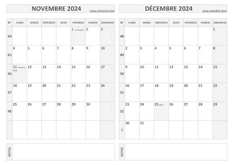 Calendrier 2024 bimestriel à imprimer