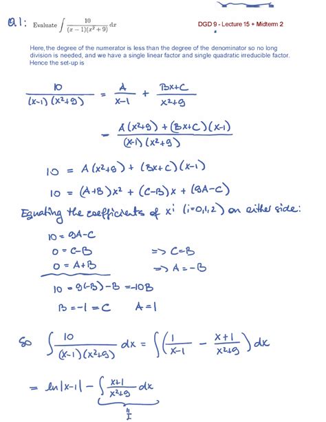 DGD 9 Solutions Discussion Group 9 Solutions A I J 10 Evaluate X