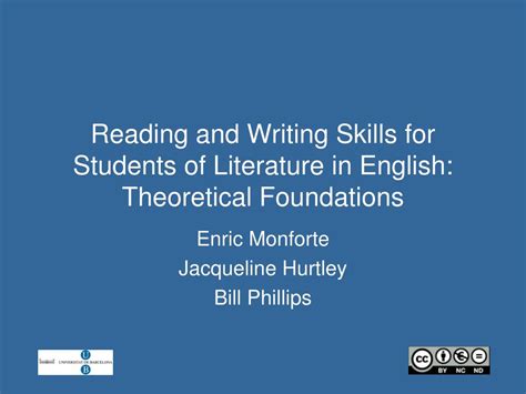 PPT - Reading and Writing Skills for Students of Literature in English ...