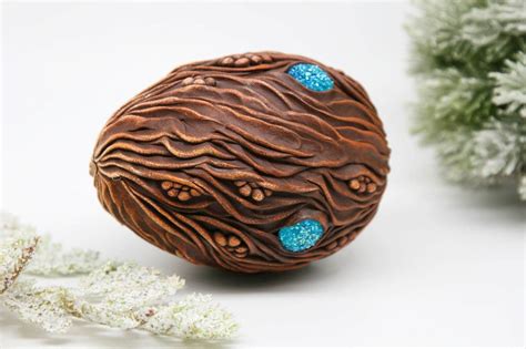 Brown Earth Dragon Easter Egg Fantasy Home Decor In How To Etsy