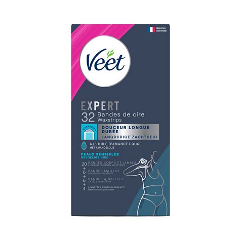 Coffret Bandes De Cire Froide Pour Peaux Sensibles Veet Expert X32 Veet