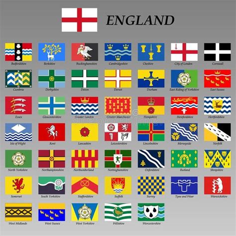 All Flags Of The England Regions Stock Illustration - Illustration of border, hertfordshire ...