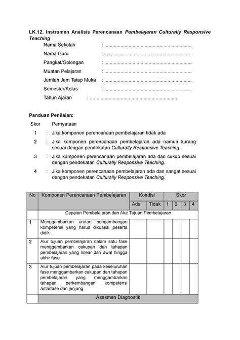 Lk Ppg Prajab Lk Instrumen Analisis Perencanaan Pembelajaran