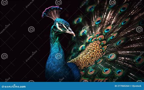 Majestic Peacock Displays Vibrant Colors In Nature Generated By AI