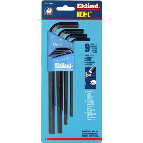 Eklind Metric Pc Hex L Key Set Long Handle Rollins Sons London Ltd