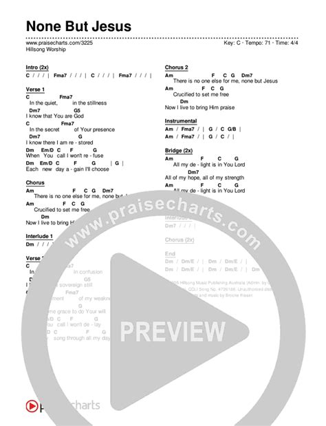 None But Jesus Chords PDF Hillsong Worship PraiseCharts