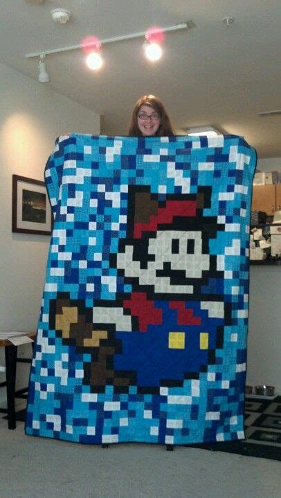 8 Bit Super Mario Quilt Lightweight Measures 60 X 80 Inches I Gave