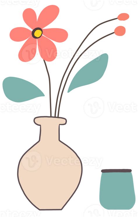 Flowers And Vases Minimalist Style 28796512 Png