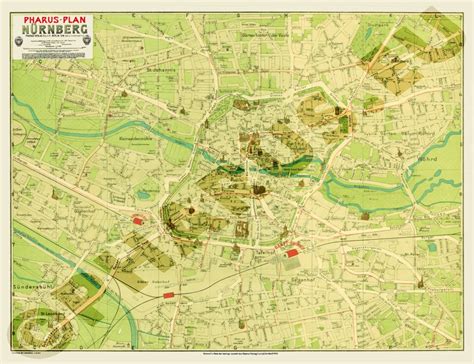 Pharus Pharus Historischer Stadtplan N Rnberg Innenstadt