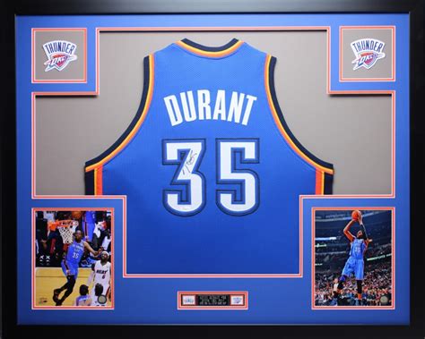 Kevin Durant Signed Thunder 35" x 43" Custom Framed Jersey (JSA COA ...