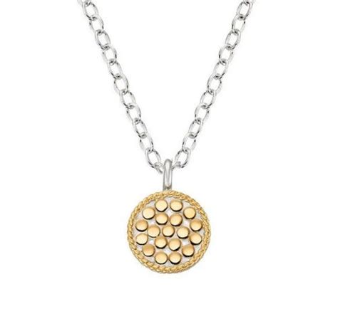 Anna Beck Silver Gold Reversable Mini Disc Necklace The Vault Jewelry