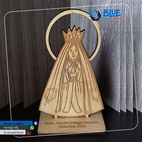 Recuerdo Virgen De Cotoca Mdf Natural Docena Blue Laser Corte Y