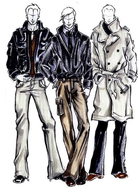 Fashion Sketch for Men with Style Ilustraciones de diseño de moda