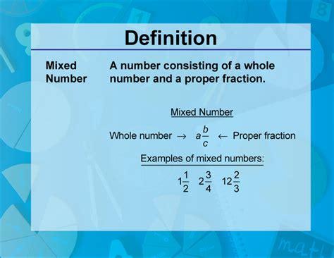 Video Definition 23 Fraction Concepts Mixed Number Media4math