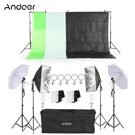 Andoer Photography Kit 2Pcs 33 White Soft Light Umbrella 2Pcs 50 70cm