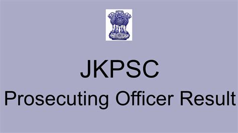 JKPSC Prosecuting Officer Result 2022 Cut Off Marks Merit List