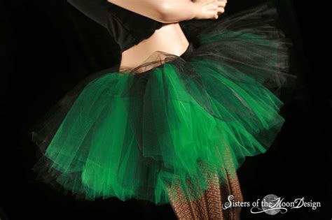 Black Green Adult Tutu Tulle Skirt Three Layer Petticoat Sizes Xs Plus