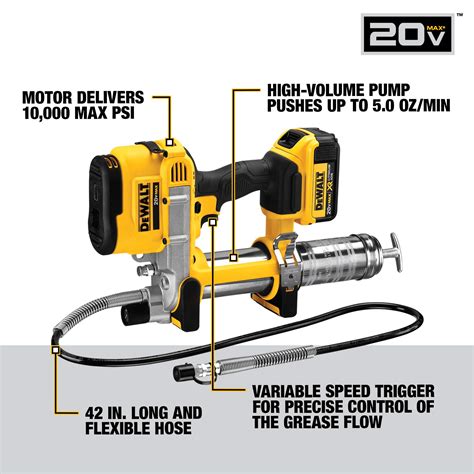 Dewalt Max V Automatic Grease Gun With Flex Hose Dcgg B Bare