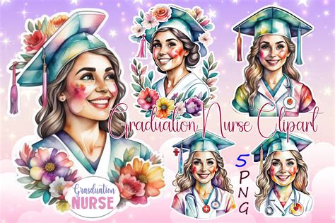 Graduation Nurse Clipart Bundle Graphic by LR ART · Creative Fabrica