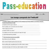 Temps composés de l indicatif Cm2 Exercices corrigés Pass Education